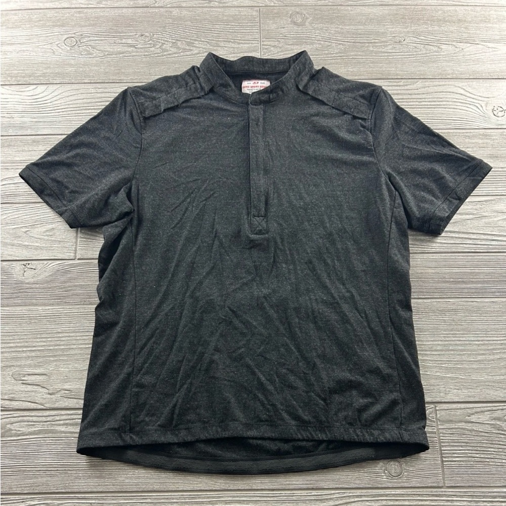 Giro Sport Design Polo Shirt Mens XL Gray Merino Wool Blend 1/4 Zip Cycling